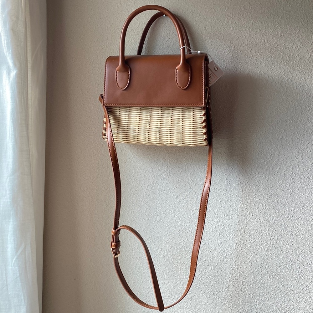 Rattan woven purse